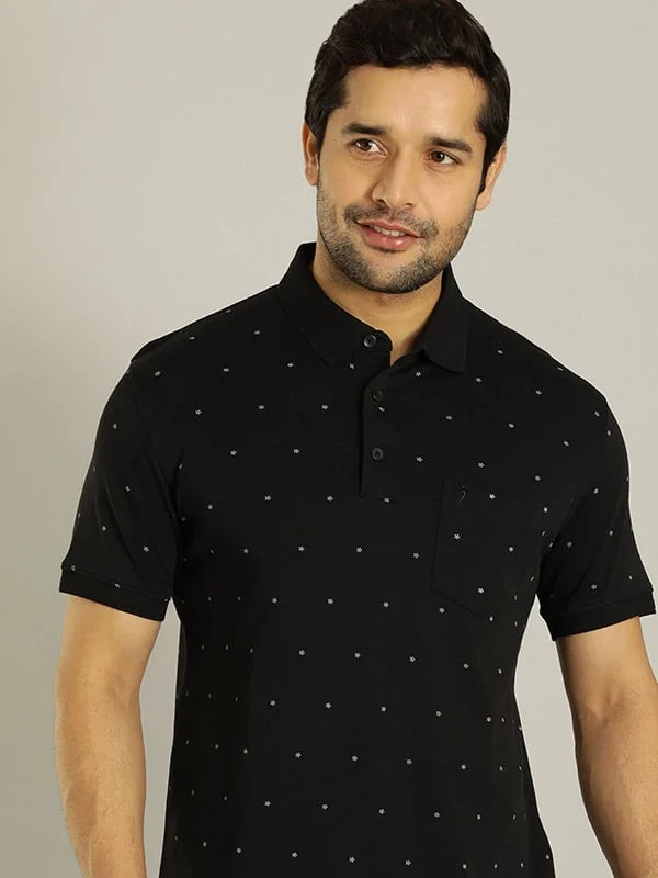 Men's Shirts with Pocket SquaresMen Printed Polo T-Shirt