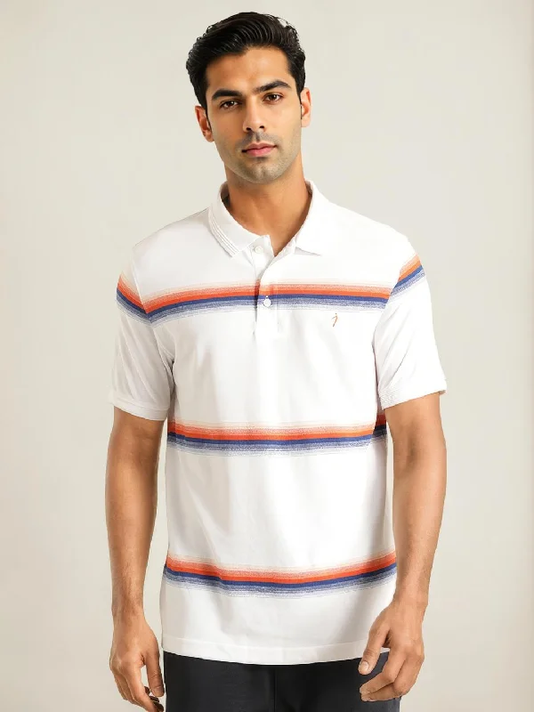 Men's Shirts with Hidden ButtonsMen Striped Polo T-Shirt