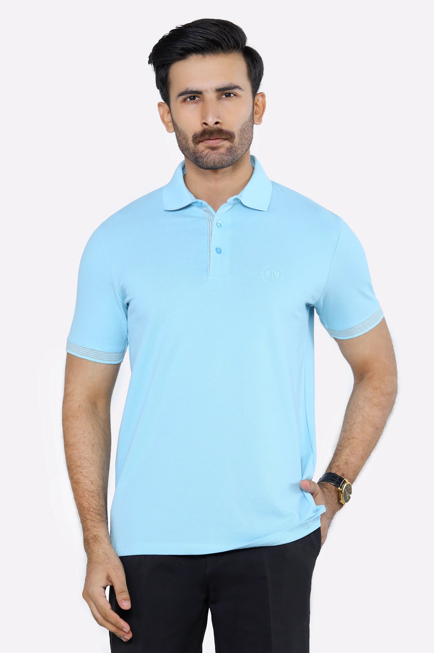 Men's Shirts with Embellished CollarsTipping Collar Polo