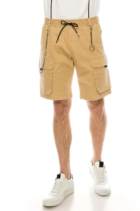 Men's Relaxed-Fit Pants for ComfortKeychain Cargo Shorts - Camel