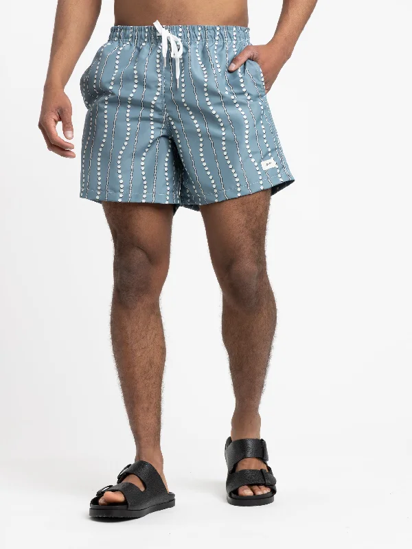 Men's Pants with Logo EmbossmentsAsh Tidal Current Swim Trunks