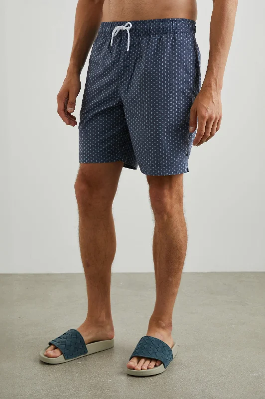 Comfortable Men's JoggersKIAN SWIM SHORT - POLYGON MICRO NAVY
