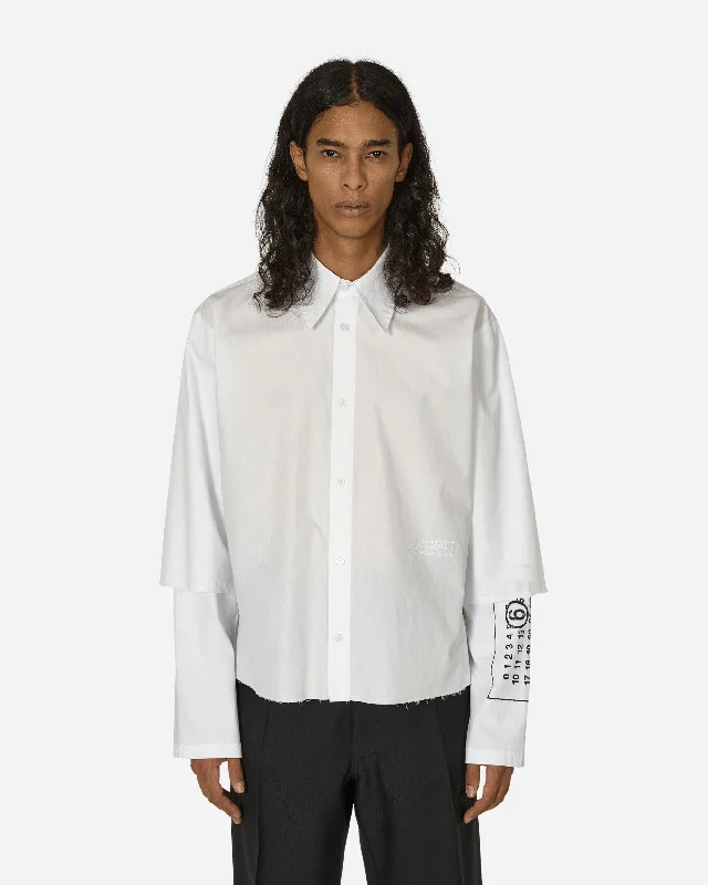 Men's Luxury Shirts for High-End FashionDouble Sleeve Layer Shirt White