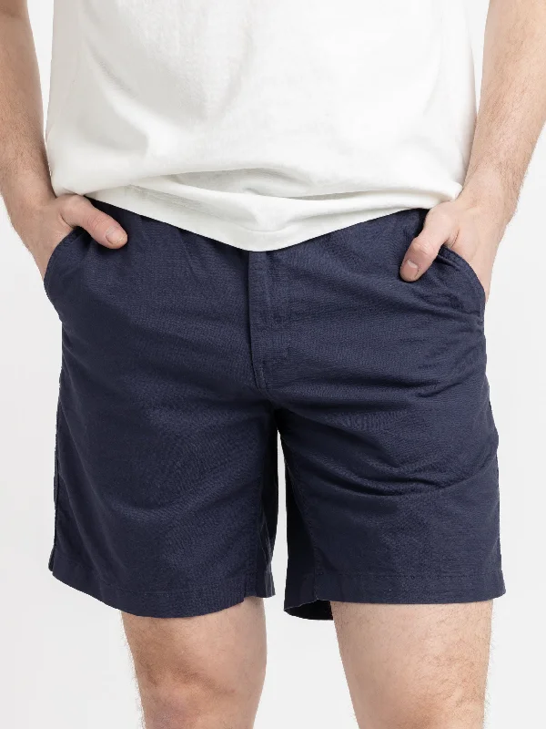 Men's Pants with Contrast Fabric PanelsNavy 8-Inch Polo Prepster Oxford Short