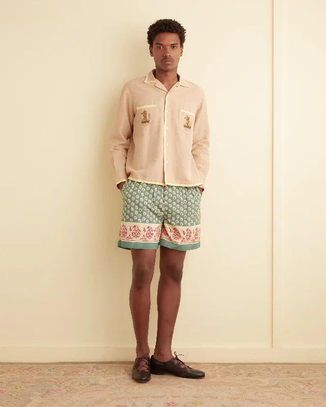Men's Elastic-Waisted Pants for Easy MovementPaisley Frame Shorts