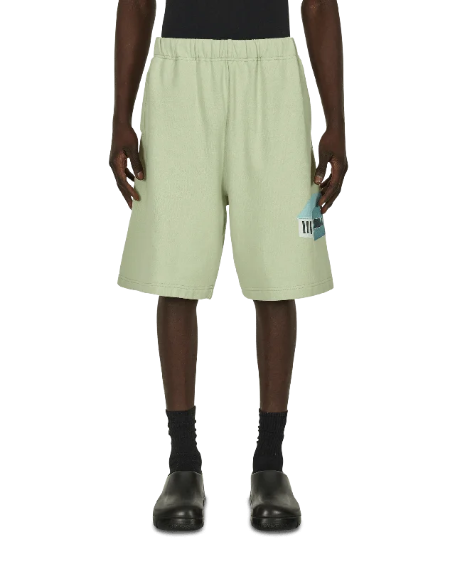 Men's Patterned Pants with Camouflage PrintsCotton Sweatshorts Green