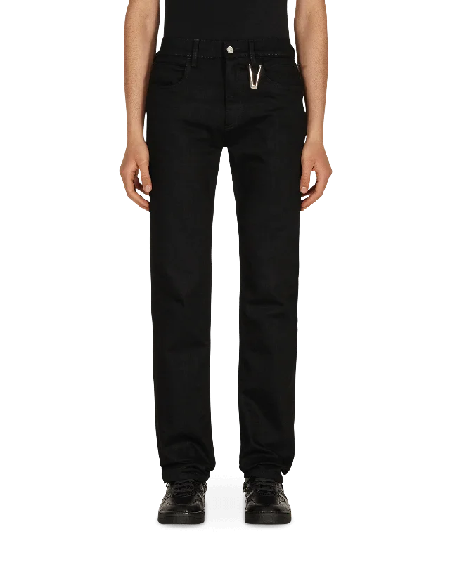 Premium Men's JeansTrue Black 6 Pocket Jeans with Ring Black