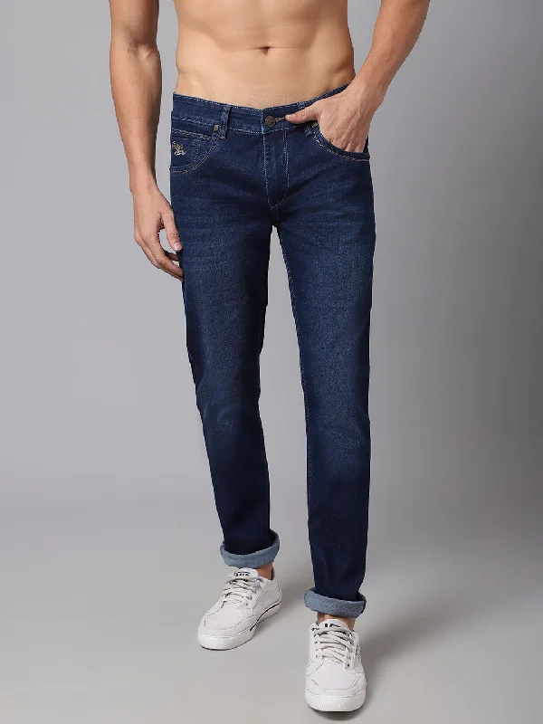 Durable Men's JeansMen's Ultra Narrow fit Light Fade Dark Blue  Jeans