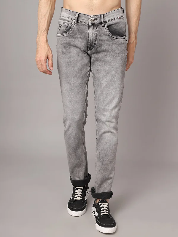 Men's Jeans with RipsMen's Ultra Narrow fit Heavy Fade Dark Grey  Jeans