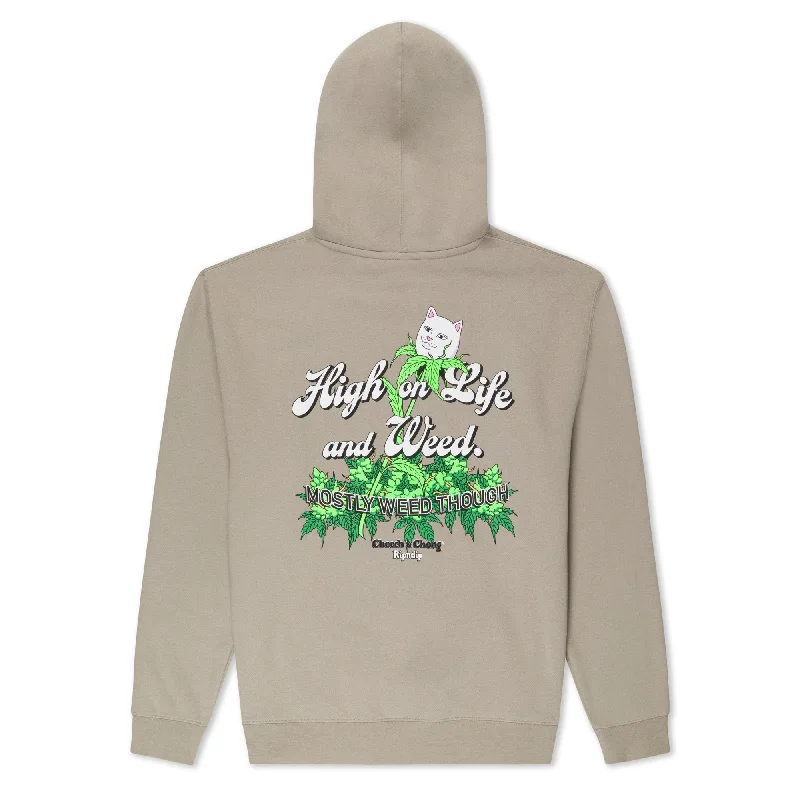 Fashionable Men's Streetwear HoodiesHigh On Life 420 Hoodie (Cement)