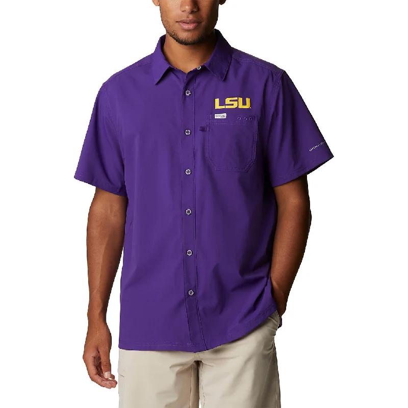 Men's Shirts with Adjustable HemlinesLSU Tigers Columbia Slack Tide Purple