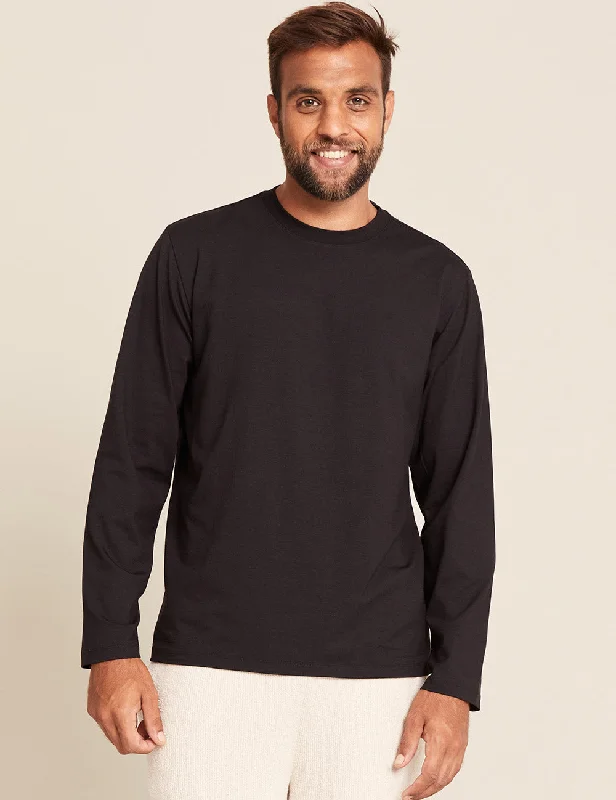 Men's Shirts with Tab CollarsMen's Classic Long Sleeve T-Shirt - Black