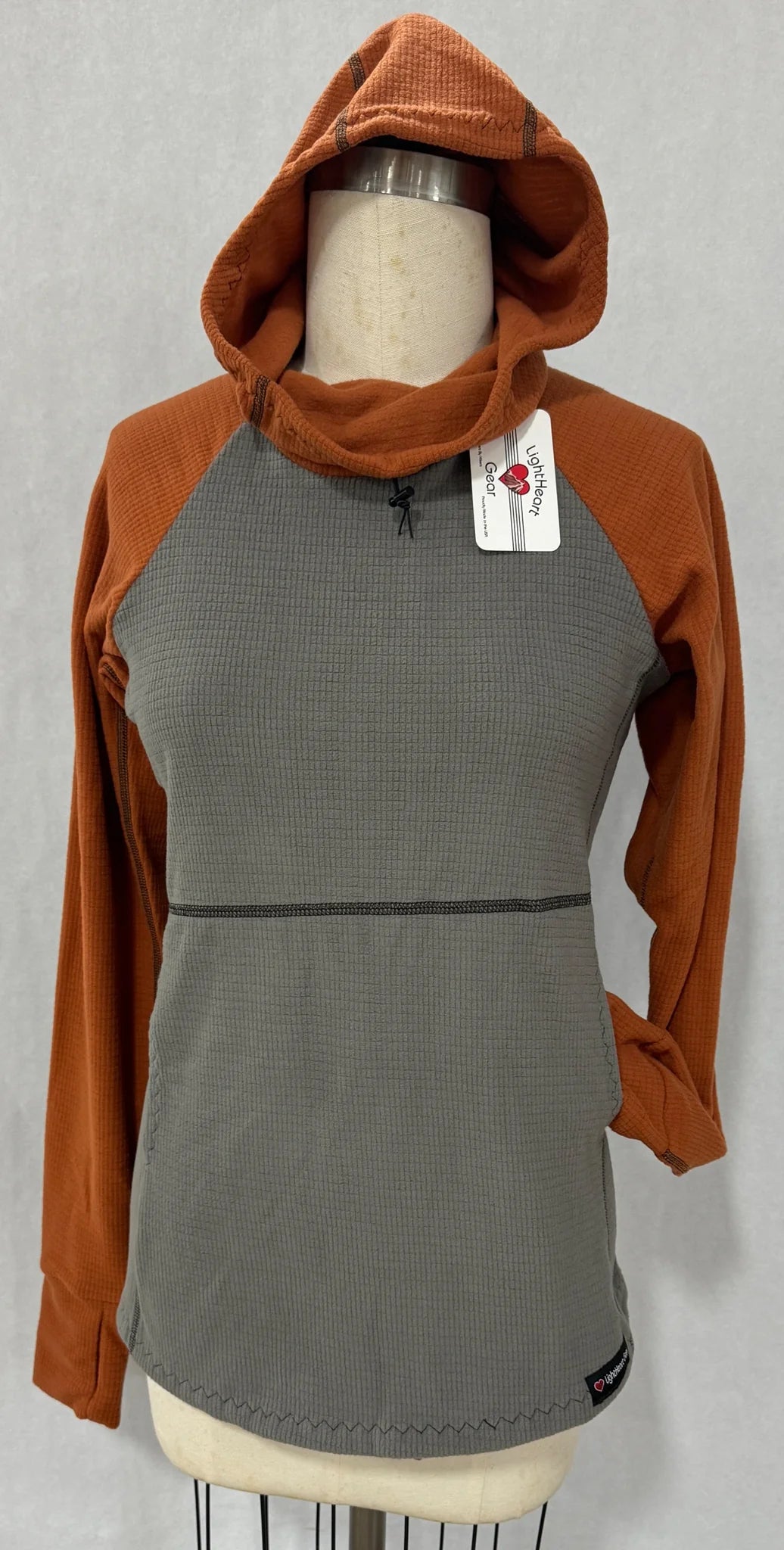 Men's Hoodies for Winter SportsMen's Hoodie - Gray w/ Terracotta sleeves & hood