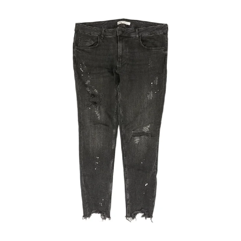 Men's Pants with Adjustable WaistbandsBlack Solid Jeans