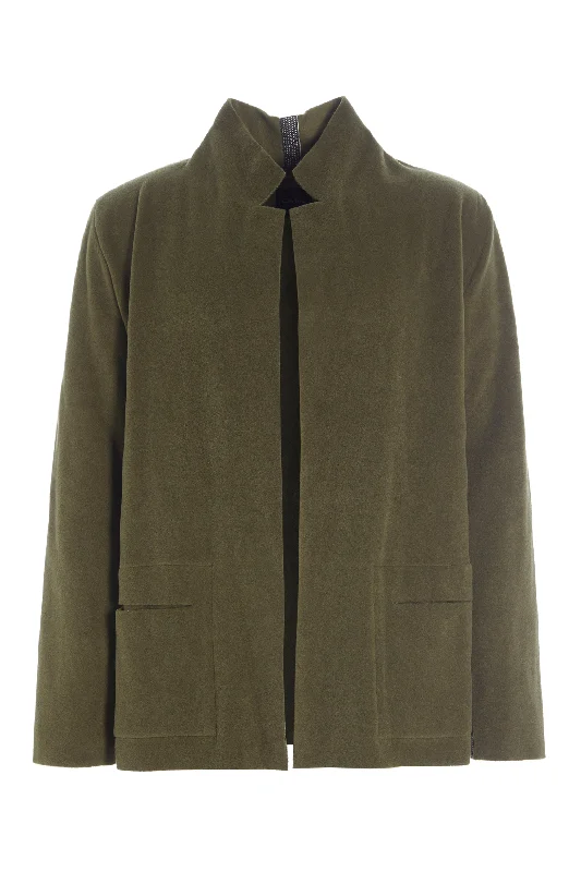 Men's Coats with Embroidered DetailsCARDIGAN - 1001C - MOSS
