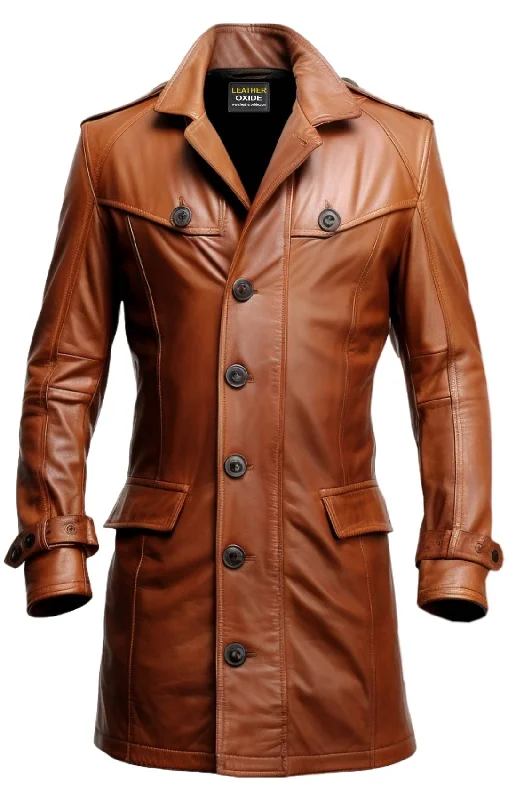 Men's Coats for BikingTan Brown Leather Coat For Men