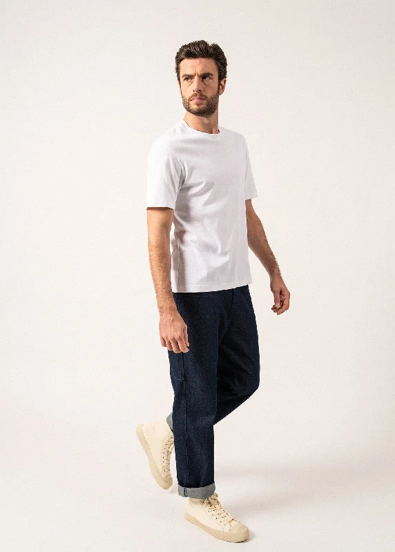 Men's Button-Fly Pants for a Traditional TouchAxel Carpenter-style Jeans - in cotton denim (BRUT)