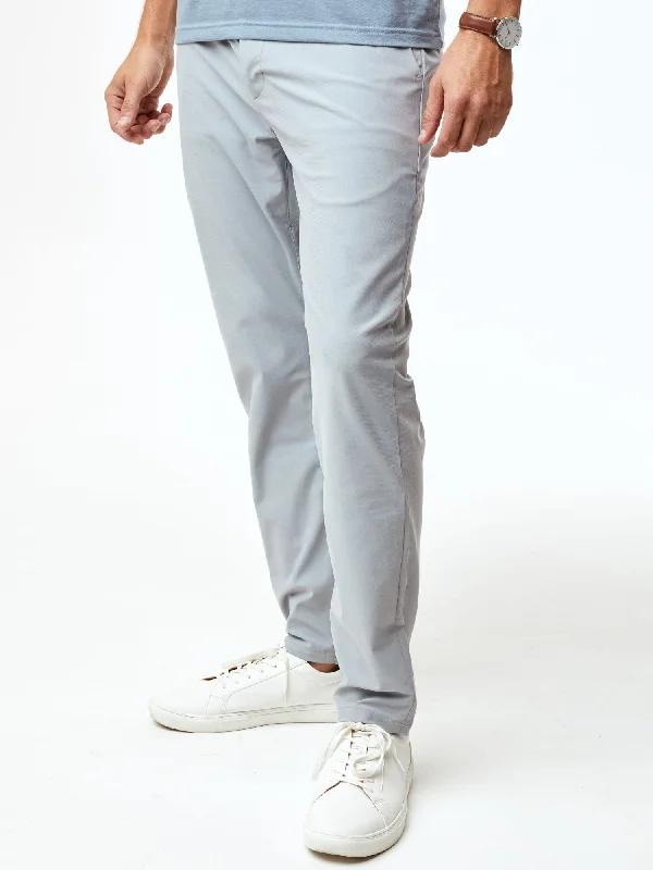Men's Pants with Appliqué DetailsCloud Grey Stretch Tech Pant